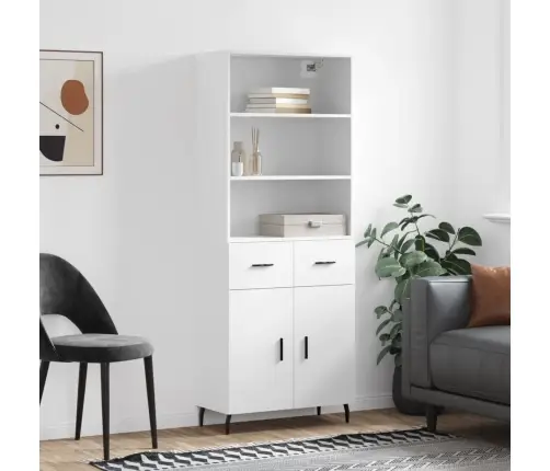 Augstais Skapis, Balts, 69,5X34X180 Cm, Inženierijas Koks Vidaxl