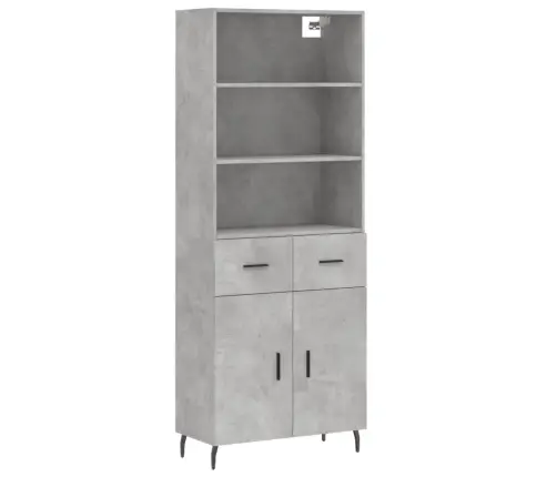 Augstais Skapis, Pelēks, 69,5X34X180 Cm, Inženierijas Koks Vidaxl