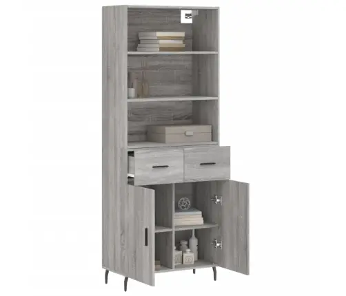 Kõrge Kapp, Hall Sonoma Tamm, 69,5 X 34 X 180 cm Tehispuit