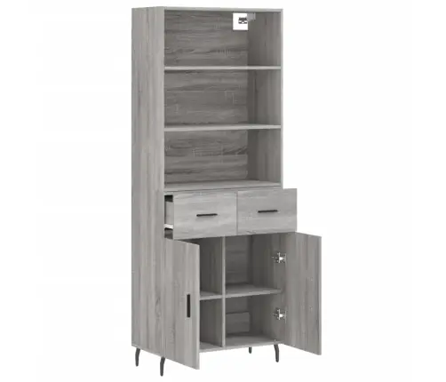 Kõrge Kapp, Hall Sonoma Tamm, 69,5 X 34 X 180 cm Tehispuit