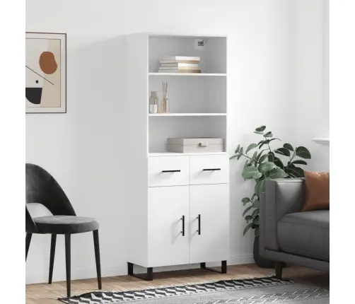 Augstais Skapis, Balts, 69,5X34X180 Cm, Inženierijas Koks Vidaxl