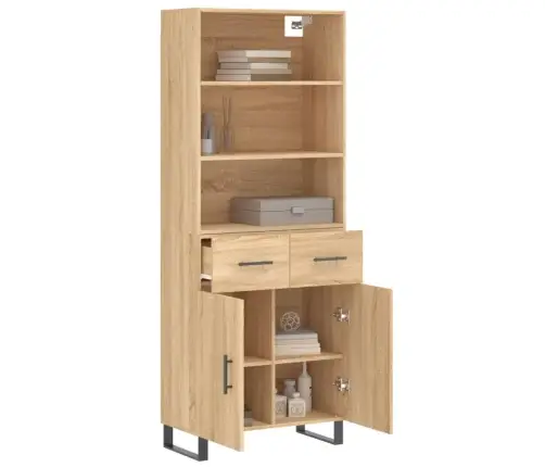 Kõrge Kapp, Sonoma Tamm, 69,5 X 34 X 180 cm Tehispuit