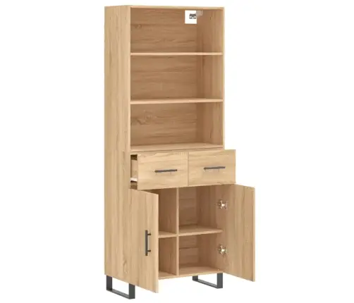 Kõrge Kapp, Sonoma Tamm, 69,5 X 34 X 180 cm Tehispuit