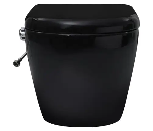 Pie Sienas Stiprināms Tualetes Pods Ar Tvertni, Melna Keramika  Vidaxl
