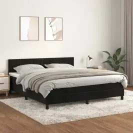 Kontinentaalvoodi Madratsiga, Must, 160X200 cm Samet