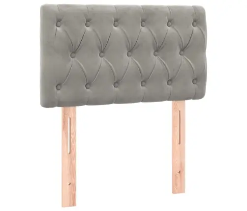 Atsperu Gulta Ar Matraci, Gaiši Pelēka Samts, 80X200 Cm Vidaxl