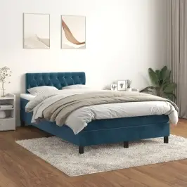 Kontinentaalvoodi Madratsiga, Tumesinine, 120X200 cm Samet