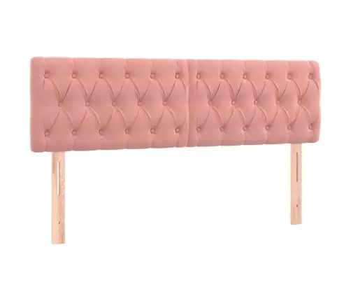 Atsperu Gulta Ar Matraci, Rozā Samts, 140X190 Cm Vidaxl