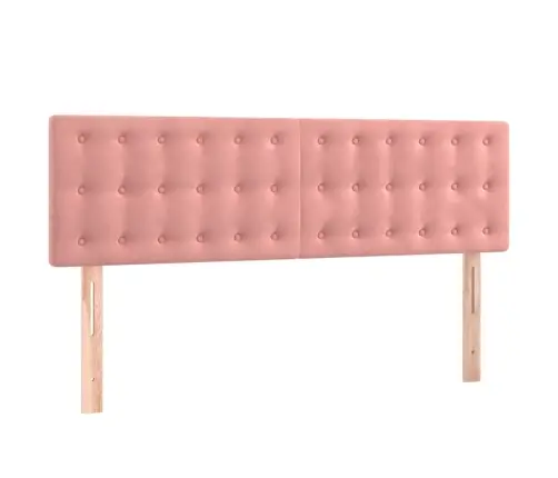 Atsperu Gulta Ar Matraci, Rozā Samts, 140X190 Cm Vidaxl