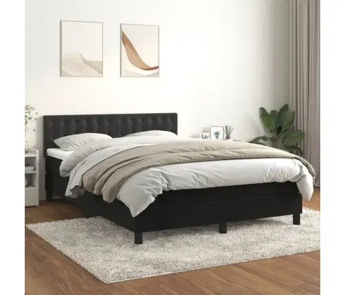 Kontinentaalvoodi Madratsiga, Must, 140X200 cm Samet