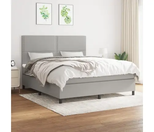 Kontinentaalvoodi Madratsiga, Helehall, 180X200 cm Kangas