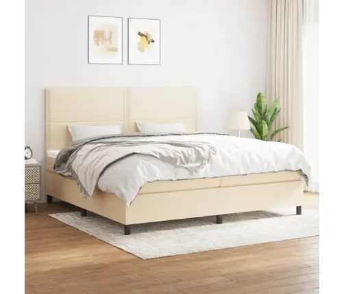 Kontinentaalvoodi Madratsiga, Kreemjas, 200X200 cm Kangas