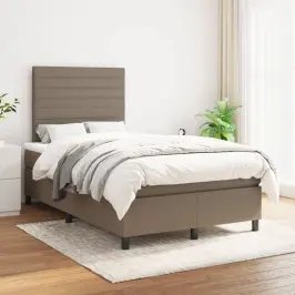 Lova Su Spyruoklėmis Ir Čiužiniu, Taupe, 120X200 cm Audinys