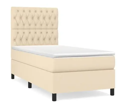 Kontinentaalvoodi Madratsiga, Kreemjas, 90X190 cm Kangas