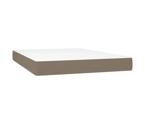 Lova Su Spyruoklėmis Ir Čiužiniu, Taupe, 140X200 cm Audinys Lova Su Spyruoklėmis Ir Čiužiniu, Taupe, 140X200 cm Audinys