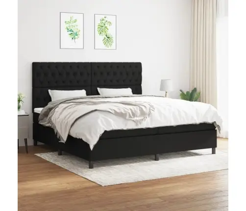 Kontinentaalvoodi Madratsiga, Must, 200X200 cm Kangas