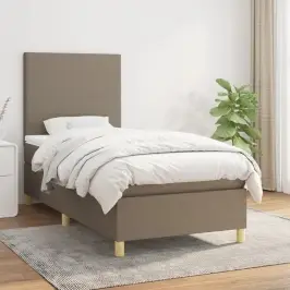 Atsperu Gultas Rāmis Ar Matraci, Pelēkbrūns, 100X200 Cm, Audums Vidaxl Atsperu Gultas Rāmis Ar Matraci, Pelēkbrūns, 100X200 Cm, Audums Vidaxl