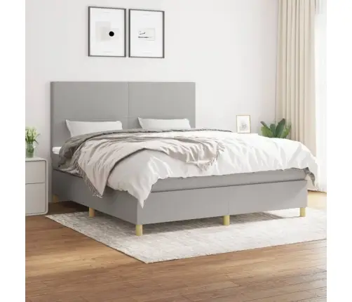 Kontinentaalvoodi Madratsiga, Helehall, 160X200 cm Kangas