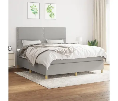 Kontinentaalvoodi Madratsiga, Helehall, 180X200 cm Kangas