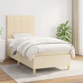 Atsperu Gultas Rāmis Ar Matraci, Krēmkrāsas, 80X200 Cm, Audums Vidaxl Atsperu Gultas Rāmis Ar Matraci, Krēmkrāsas, 80X200 Cm, Audums Vidaxl