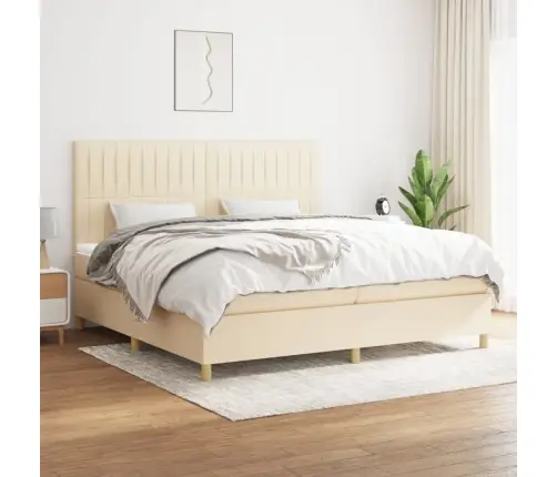 Kontinentaalvoodi Madratsiga, Kreemjas, 200X200 cm Kangas