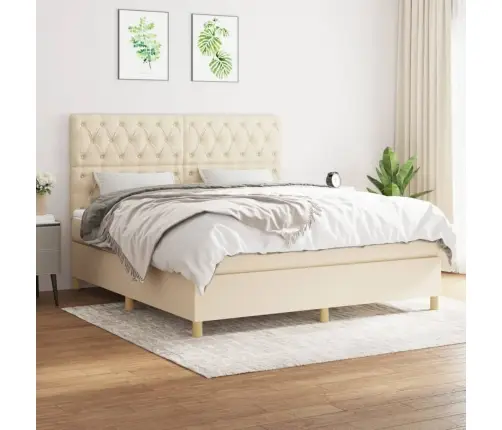 Kontinentaalvoodi Madratsiga, Kreemjas, 160X200 cm Kangas