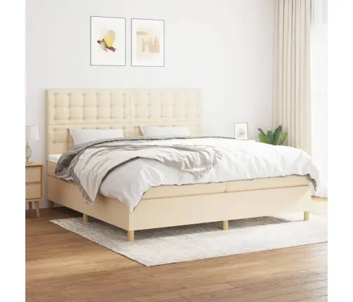 Kontinentaalvoodi Madratsiga, Kreemjas, 200X200 cm Kangas