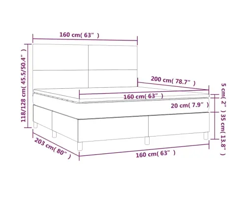 Atsperu Gulta Ar Matraci, Tumši Zaļš Samts, 160X200 Cm Vidaxl