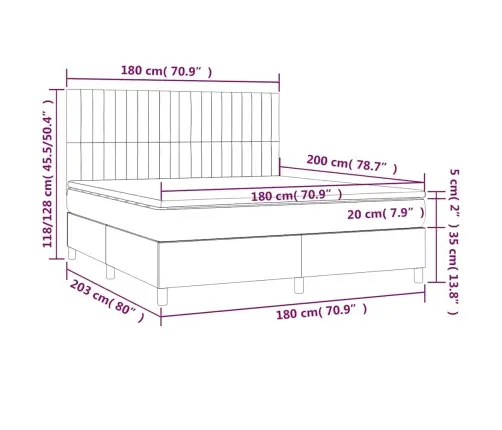 Atsperu Gulta Ar Matraci, Tumši Zaļš Samts, 180X200 Cm Vidaxl