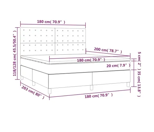Kontinentaalvoodi Madratsiga, Must, 180X200 cm Samet