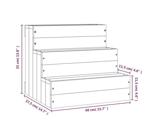 Kāpnes Mājdzīvniekiem, Baltas, 40X37,5X35 Cm, Priedes Masīvkoks Vidaxl