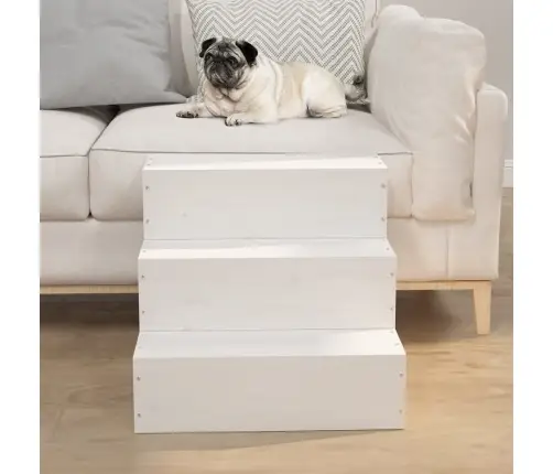 Kāpnes Mājdzīvniekiem, Baltas, 40X37,5X35 Cm, Priedes Masīvkoks Vidaxl