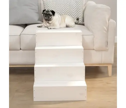 Kāpnes Mājdzīvniekiem, Baltas, 40X49X47 Cm, Priedes Masīvkoks Vidaxl