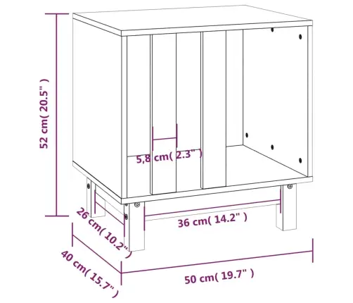 Suņu Mājiņa, 50X40X52 Cm, Priedes Masīvkoks Vidaxl