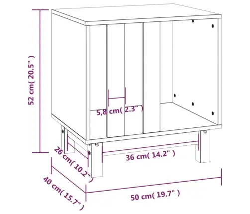 Koerakuut, Valge, 50 X 40 X 52 cm Männipuit