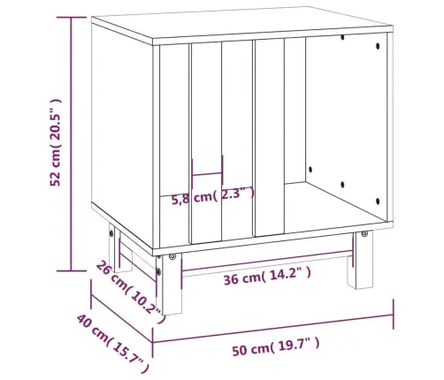 Suņu Mājiņa, Medus Brūna, 50X40X52 Cm, Priedes Masīvkoks Vidaxl