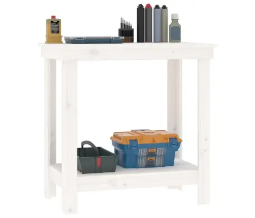 Tööpink, Valge, 80 X 50 X 80 cm Männipuit