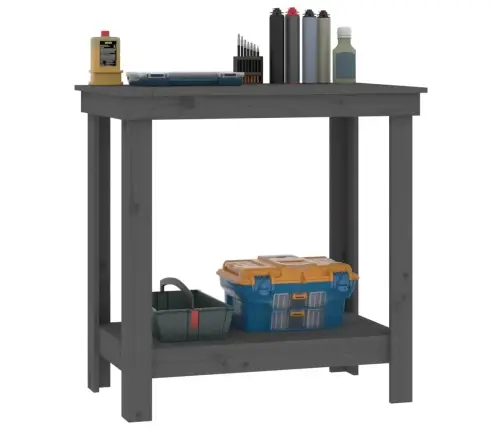 Darbastalis, Pilkas, 80X50X80cm Pušies Medienos Masyvas