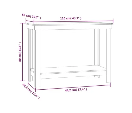 Darbagalds, 110X50X80 Cm, Priedes Masīvkoks Vidaxl