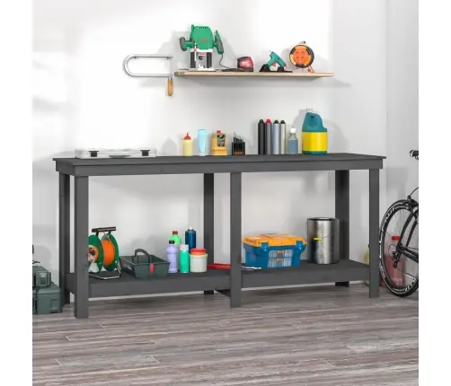 Darbagalds, Pelēks, 180X50X80 Cm, Priedes Masīvkoks Vidaxl