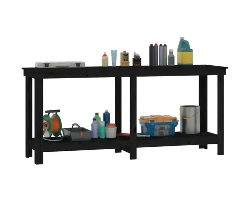 Darbastalis, Juodas, 180X50X80cm Pušies Medienos Masyvas