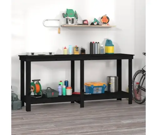 Darbastalis, Juodas, 180X50X80cm Pušies Medienos Masyvas