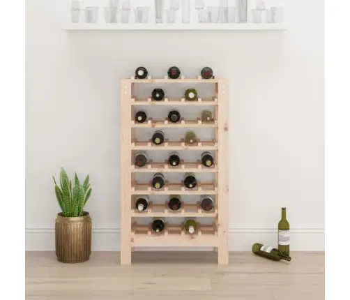 Vīna Pudeļu Plaukts, 61,5X30X107,5 Cm, Priedes Masīvkoks Vidaxl