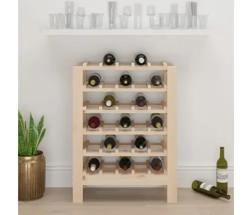 Vyno Butelių Stovas, 61,5X30X82cm Pušies Medienos Masyvas