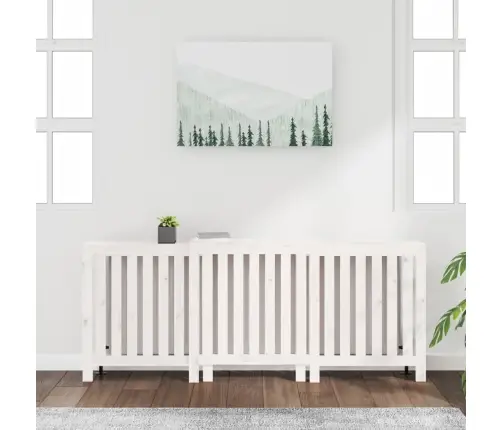 Radiatoriaus Uždangalas, Baltas, 210X21X85cm Pušies Masyvas