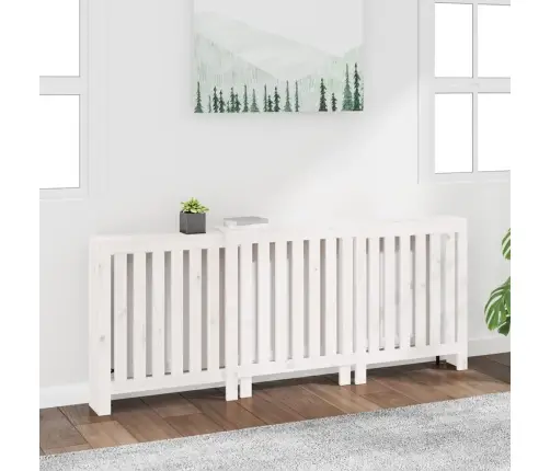 Radiatoriaus Uždangalas, Baltas, 210X21X85cm Pušies Masyvas