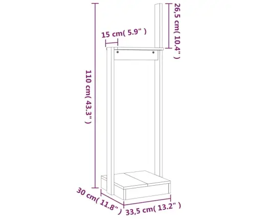 Küttepuude Alus, Meekarva, 33,5 X 30 X 110 cm Männipuit
