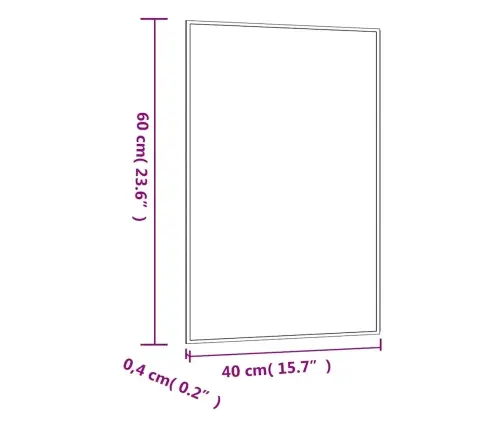 Sienas Spogulis, 40X60 Cm, Stikls, Taisnstūra Vidaxl
