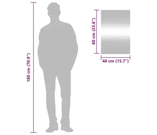 Sienas Spogulis, 40X60 Cm, Stikls, Taisnstūra Vidaxl