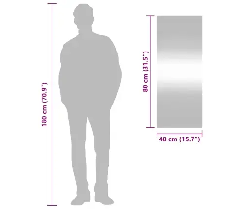 Sieninis Veidrodis, 40X100cm Stiklas, Stačiakampis